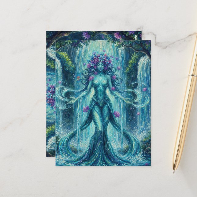 Carte Postale SorcièreDeLaCascadeMystique (Devant/Arrière en situation)