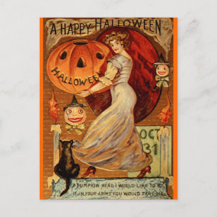 Carte Postale Sorcières, Halloween, Magie, Éffrayant, Mignonne