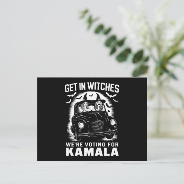 Carte Postale Sortez nous votons pour Kamala Halloween (Debout devant)