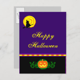 Carte postale Sortie Citrouille Halloween personna