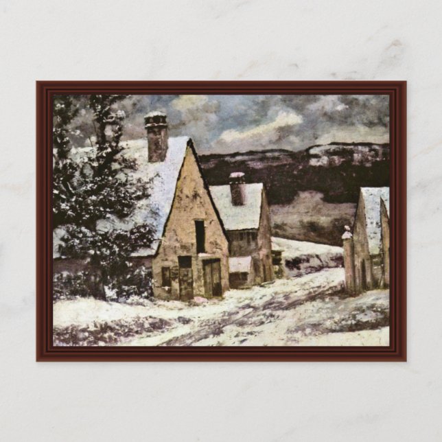 Carte Postale Sortie Village En Hiver Par Courbet Gustave (Devant)