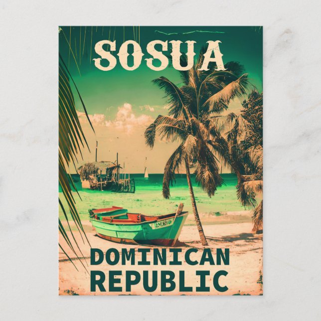 Carte Postale Sosúa Beach Dominican - ‌ souvenirs Vintages 60s (Devant)