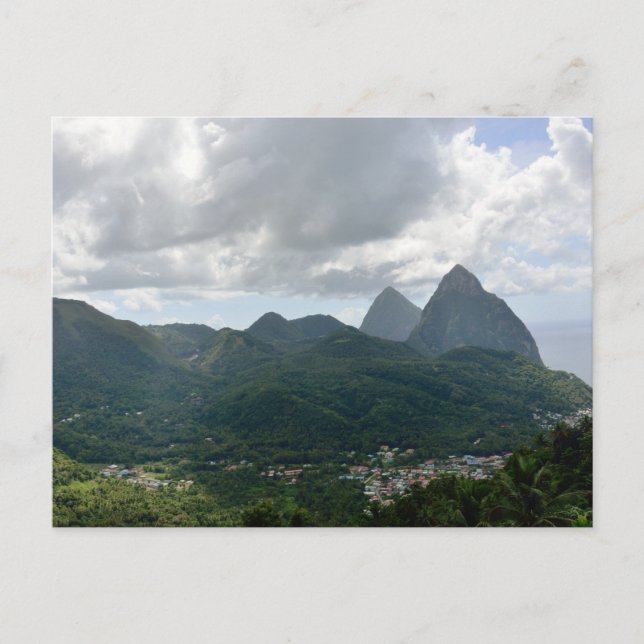 Carte Postale Soufrière et les Pitons Sainte-Lucie (Devant)