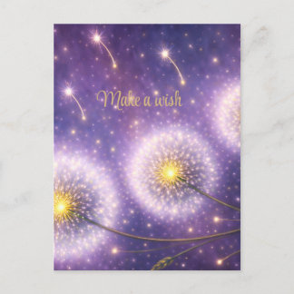 Carte Postale souhaiter une dandelion rêves fleurs de voeux
