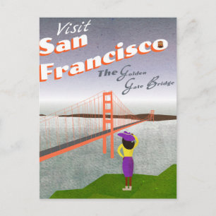 Carte Postale "Souhaitez-vous être ici" Golden Gate Bridge