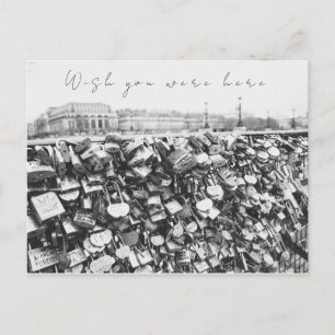 Carte Postale "Souhaitez-vous être ici" Love Lock Bridge à Paris
