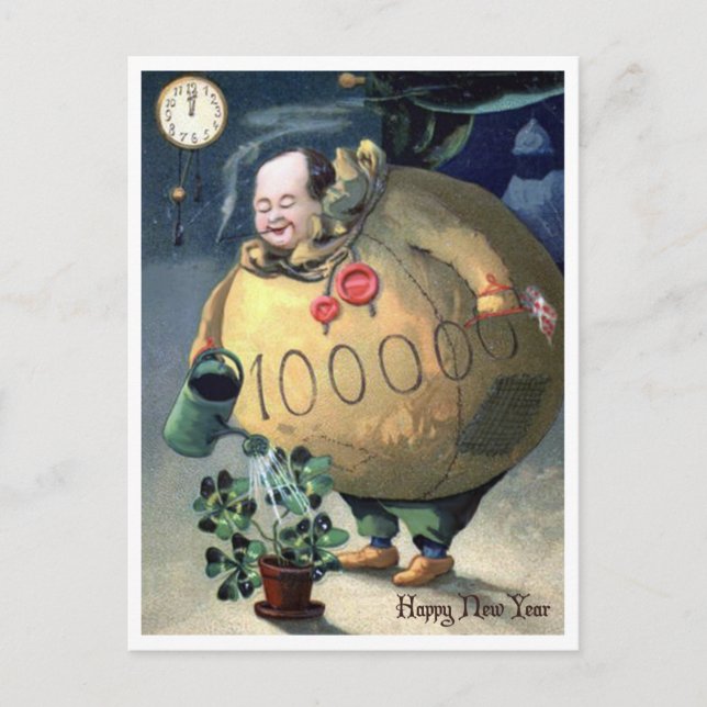 Carte Postale Souhaitez-vous un Nouvel An heureux et riche (Devant)