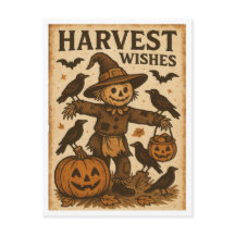Souhaits de récolte Halloween vintage