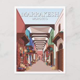 Carte Postale Souk Semmarine Marrakesh Maroc Souvenir