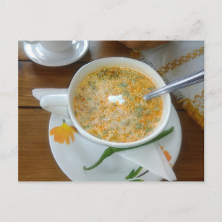 Carte Postale Soupe de légumes à la crème fraîche