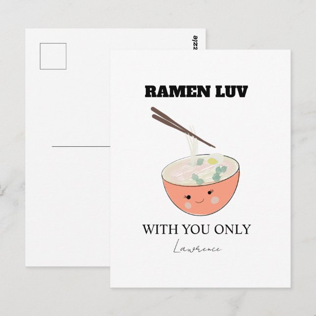 Carte Postale Soupe de ramen mignon à longue distance de prison  (Devant / Derrière)