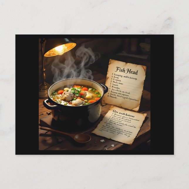 Carte Postale Soupe de tête de poisson caraïbe (Devant)