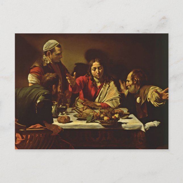 Carte Postale Souper à Emmaüs avec des amis (Devant)