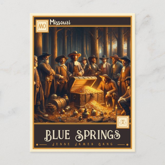 Carte Postale Sources bleues, Missouri | VINTAGE (Devant)