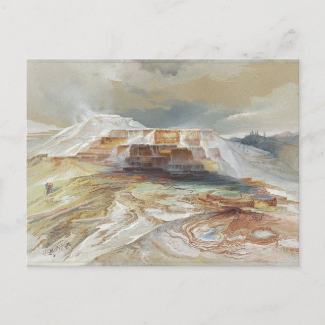 Carte Postale Sources chaudes de la rivière Gardiner, Yellowston (Devant)