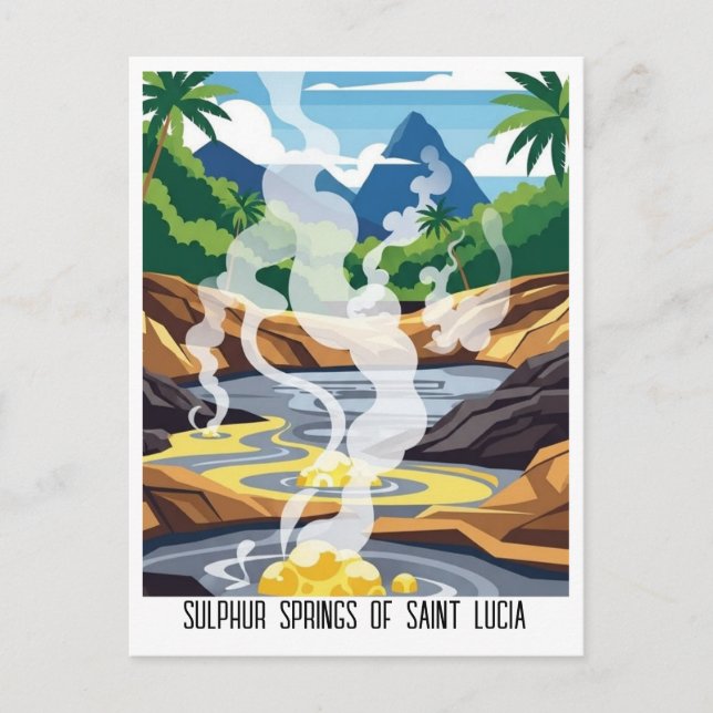 Carte Postale Sources de Soufre de Sainte-Lucie Voyage (Devant)