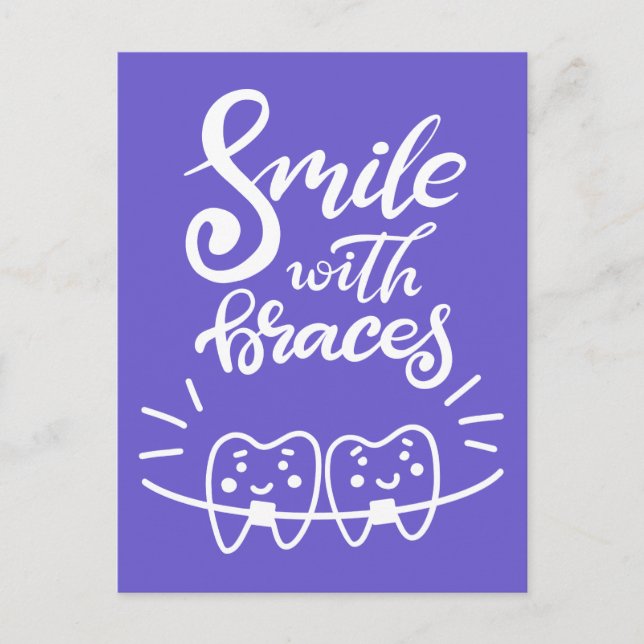 Carte Postale Souriez Avec Des Bracelets | Dents souriants (Devant)