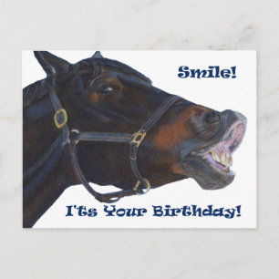 Carte Postale Souriez !  C'est ton anniversaire ! Cheval
