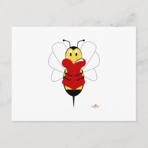 Carte Postale Sourire Bumble Bee Hugs Coeur