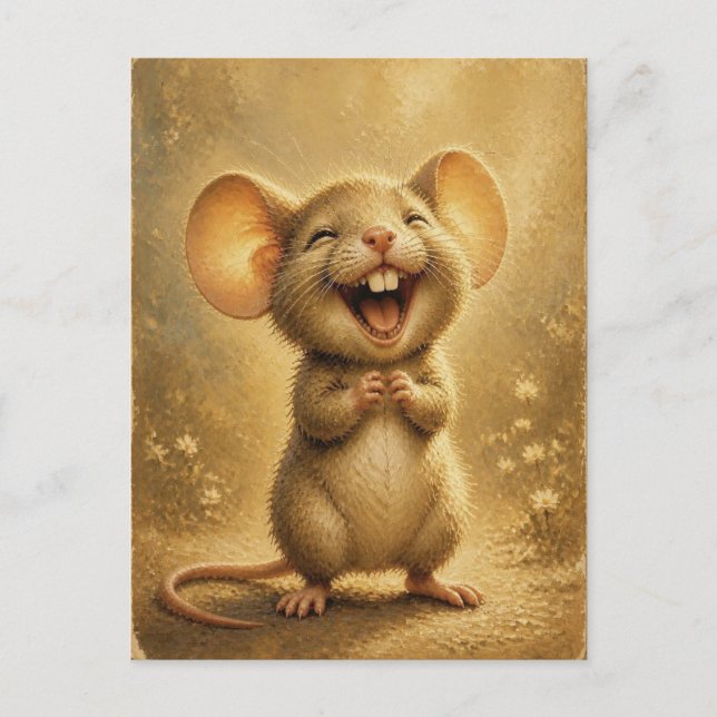 Carte Postale Sourire de Souris d'Art Fin (Devant)