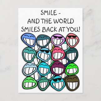 Carte Postale Sourire - et le monde sourit de retour à vous !
