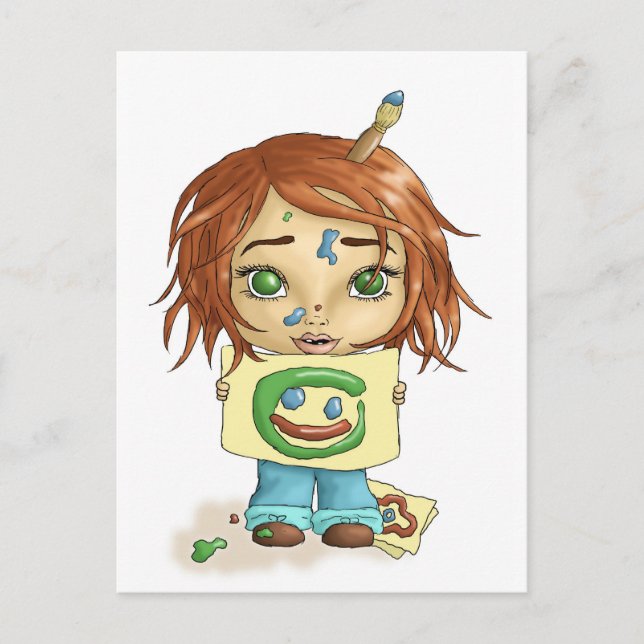 Carte Postale Sourire peint (Devant)