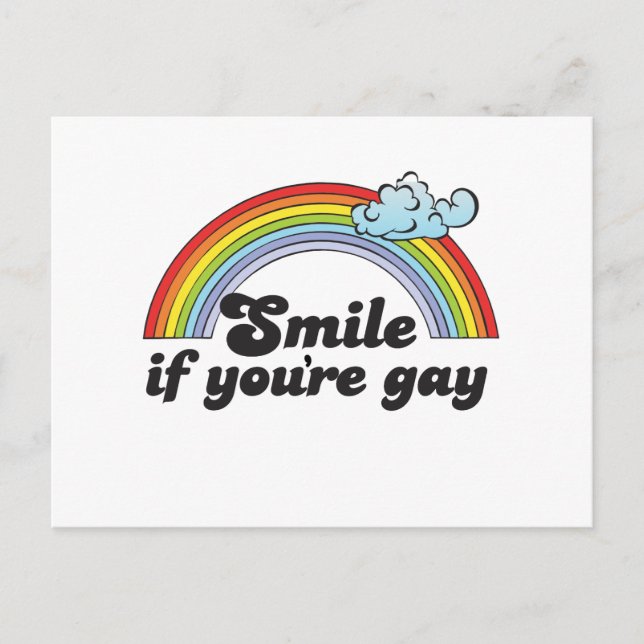 CARTE POSTALE SOURIRE SI TU ES GAY (Devant)