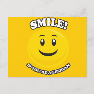 CARTE POSTALE SOURIRE SI TU ES LESBIENNE