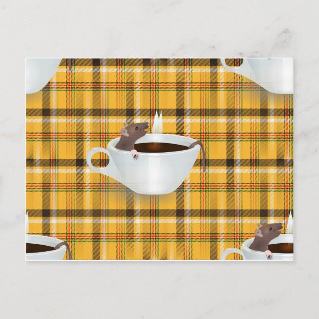 Carte Postale souris à café (Devant)
