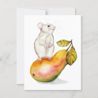 Souris charmante sur une oreille