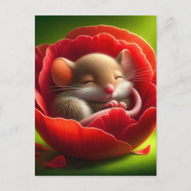 Carte Postale Souris couchée (Devant)