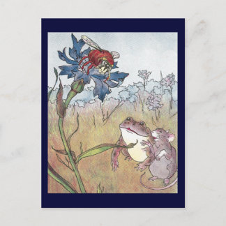 Carte Postale Souris, crapaud et hornet dans le pré