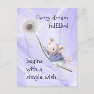 Carte Postale Souris Dandelion Chaque Rêve Simple Souhait