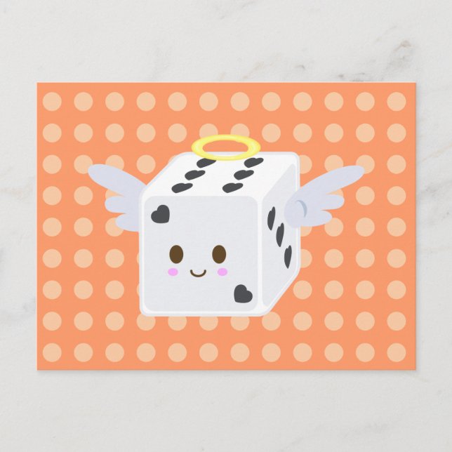Carte Postale Souris d'ange avec les coeurs (Devant)