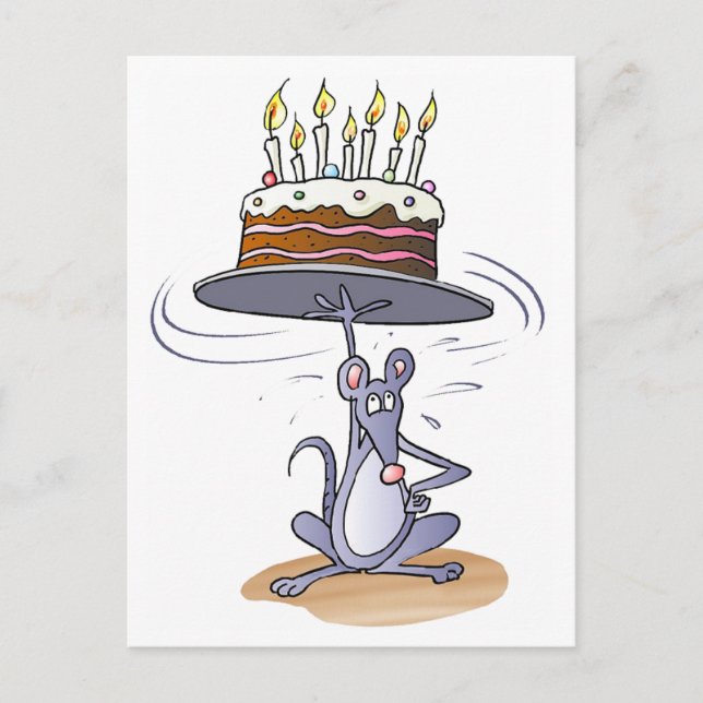 Carte Postale Souris d'anniversaire (Devant)