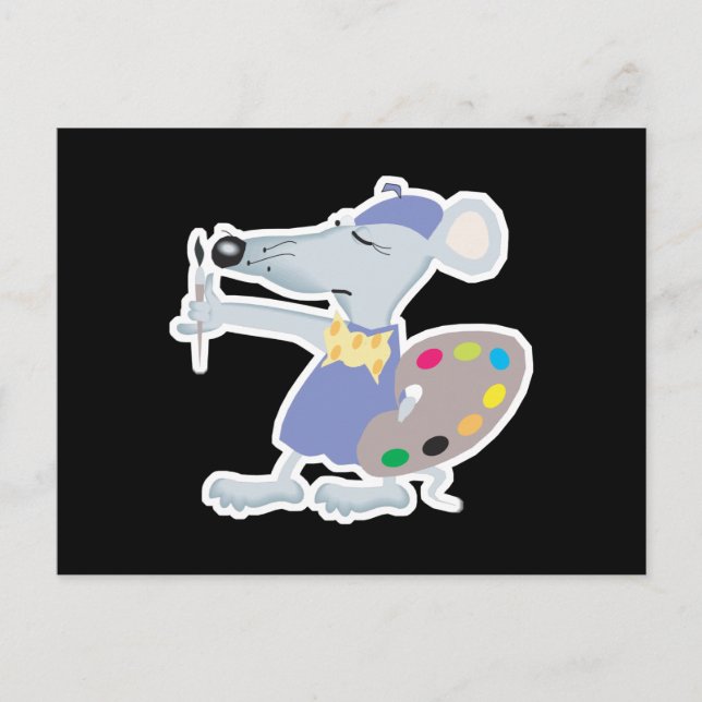 Carte Postale souris d'artiste idiote (Devant)