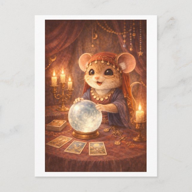 Carte Postale Souris de carrière comme diseuse de bonne aventure (Devant)