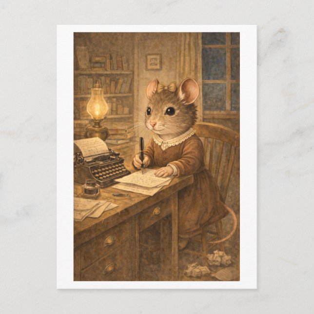 Carte Postale Souris de carrière comme écrivain/auteur (Devant)
