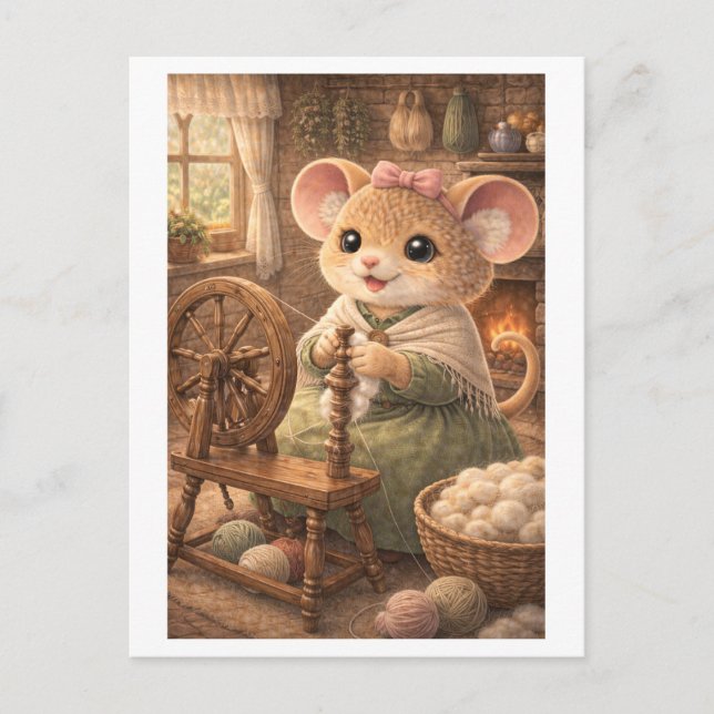 Carte Postale Souris de carrière comme fileuse (Devant)