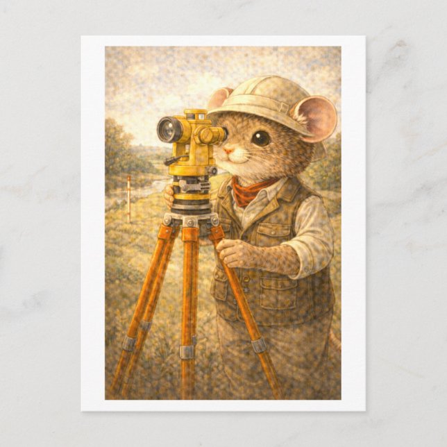 Carte Postale Souris de carrière comme géomètre (Devant)