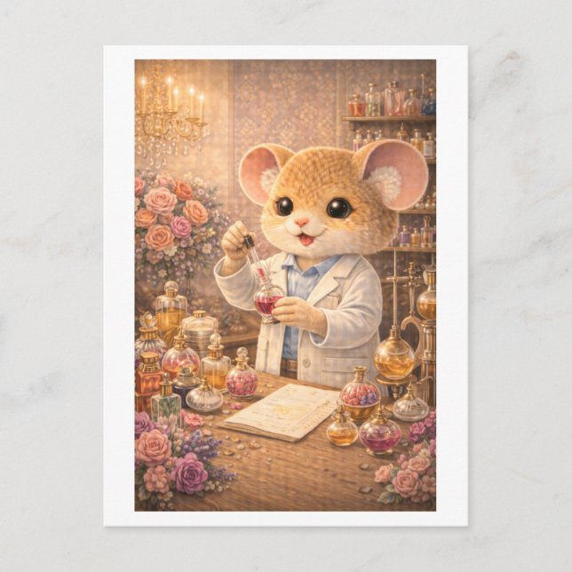 Carte Postale Souris de carrière comme parfumeur (Devant)