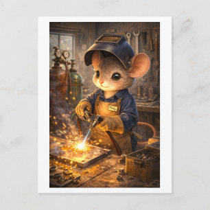 Carte Postale Souris de carrière comme soudeur