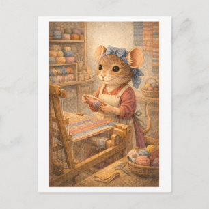 Carte Postale Souris de carrière comme tisserand