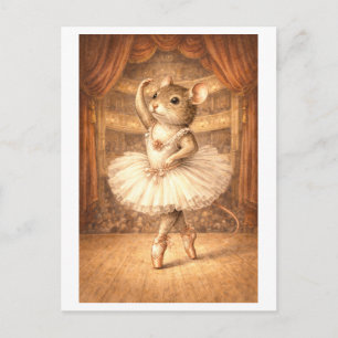 Carte Postale Souris de carrière en ballerine