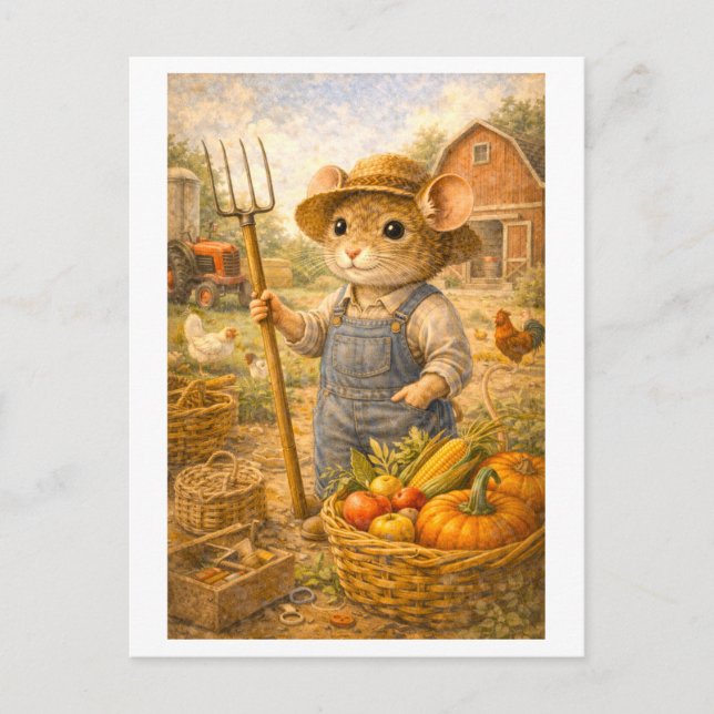 Carte Postale Souris de carrière en fermier (Devant)