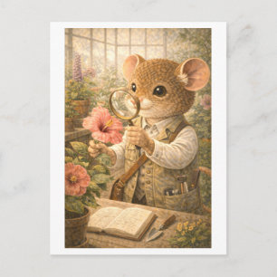 Carte Postale Souris de carrière en tant que botaniste