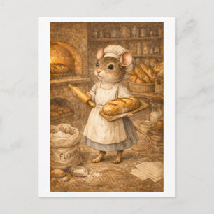 Carte Postale Souris de carrière en tant que boulanger