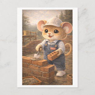 Carte Postale Souris de carrière en tant que maçon