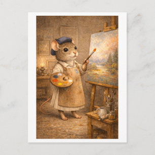 Carte Postale Souris de carrière en tant que peintre