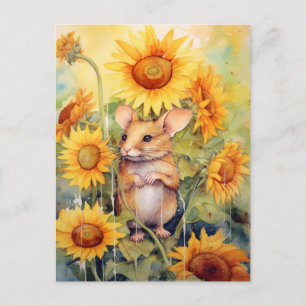 Carte Postale Souris de jardin de tournesol 5 de 17